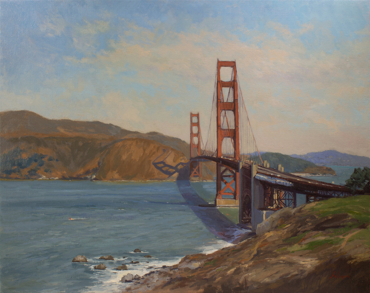 The Golden Gate Bridge as seen from Battery Godfrey - 24x30"