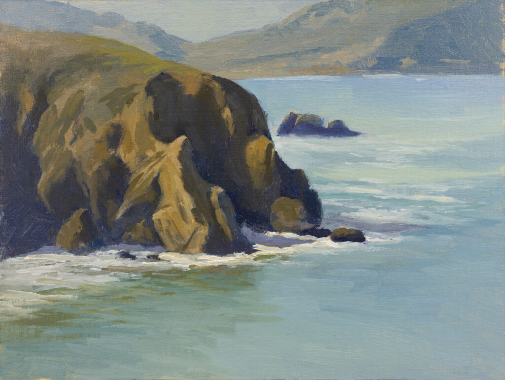 Study for Winter Light at Ocean's Edge - 9x12"