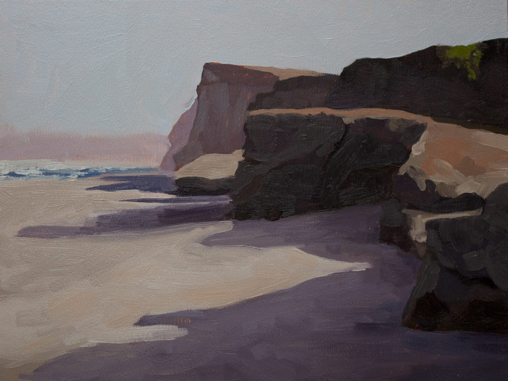 Morning Cliffs (Study) - 9x12"<br>Oil on Panel - <strong><font color="red">SOLD</font></strong>