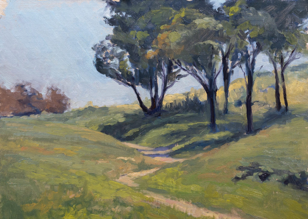 <strong>Bedwell Park - 9x12&quot;</strong><br> Oil on Panel - Available - $400