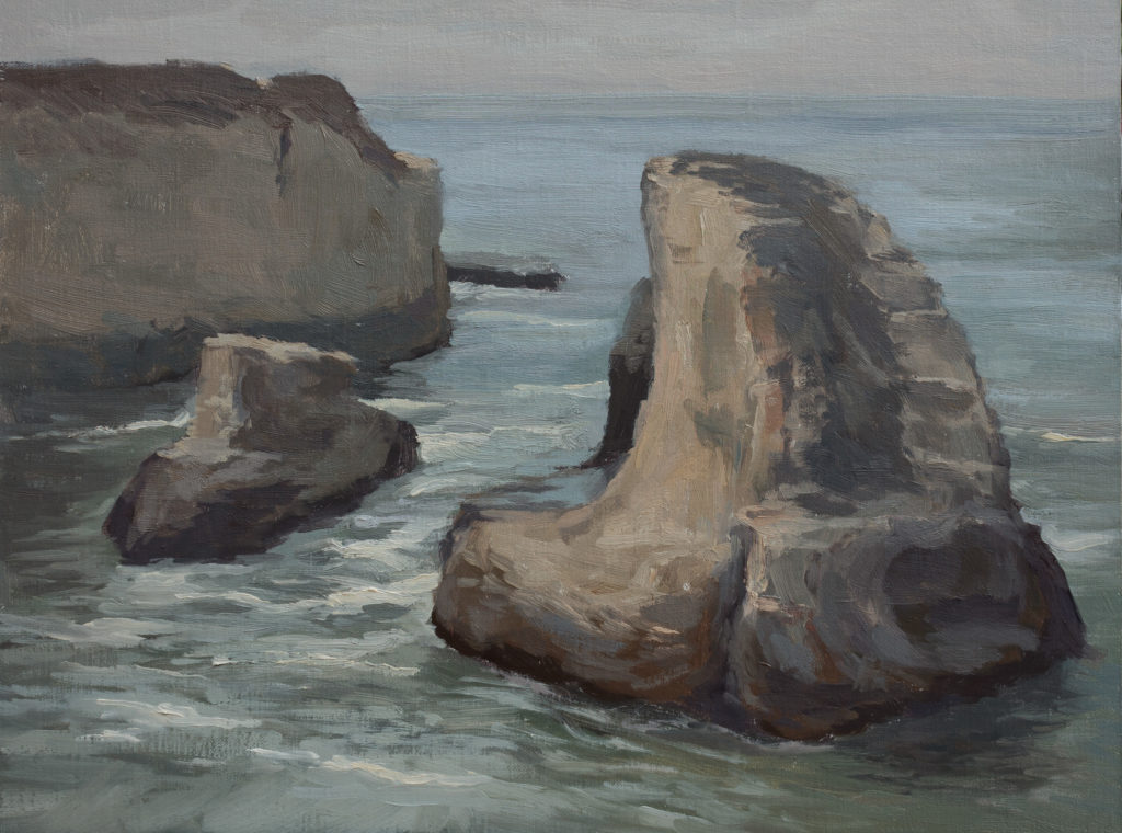 <strong>Shark Fin Cove - 9x12&quot;</strong><br> Oil on Panel - Available - $400
