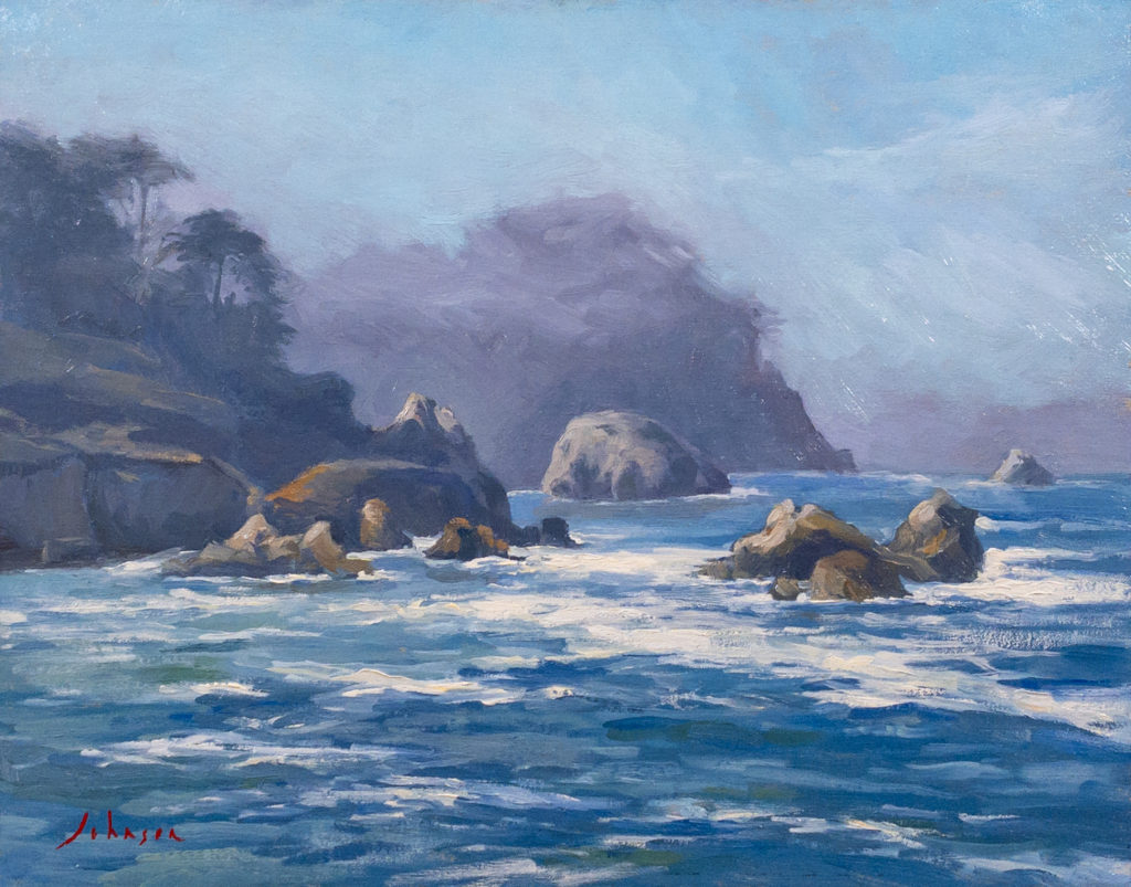 <strong>Foggy Dome, Point Lobos - 11x14&quot;</strong><br>Oil on Canvas  - $680 Framed<br>Available at Portola Art Gallery