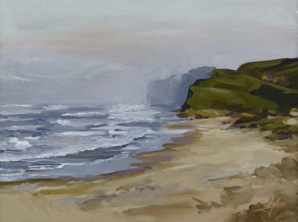<strong>Foggy Morning Surf - 9x12&quot;</strong><br>Oil on Panel - <strong><font color="red">SOLD</font></strong>